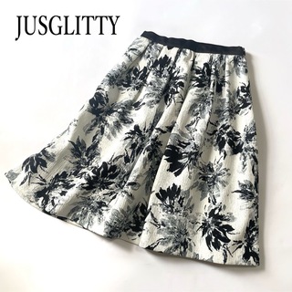 JUSGLITTY - JUSGLITTY フラワー プリント スカート ひざ丈スカート 花柄