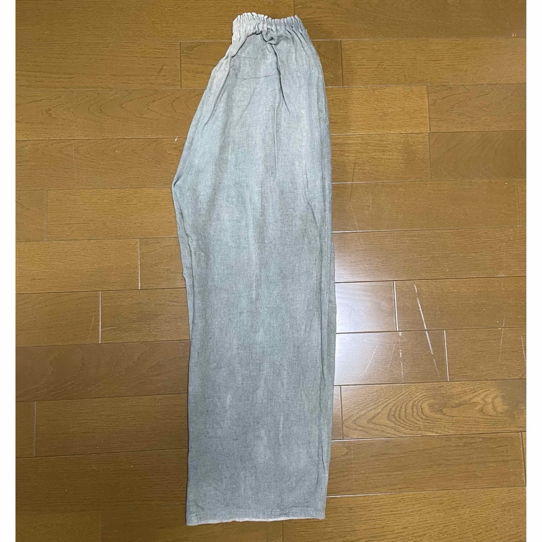 ヂェン先生の日常着　厚地　パンツ　グレー レディースのパンツ(カジュアルパンツ)の商品写真