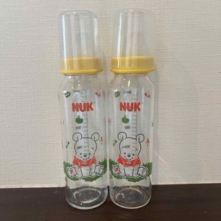 コンビ(combi)のNUK スリムロングタイプ 哺乳瓶 2個セット ガラス製 240ml  プーさん(哺乳ビン)