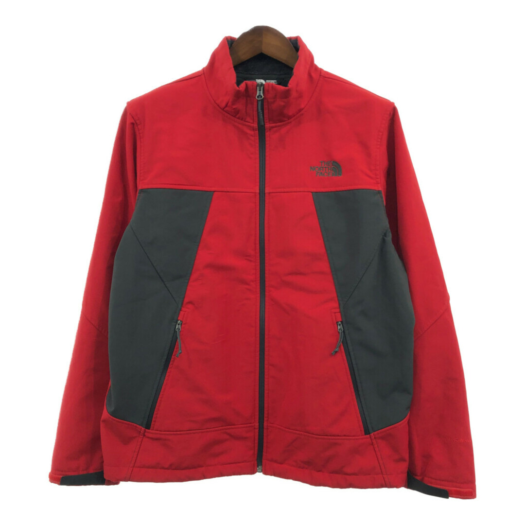 THE NORTH FACE(ザノースフェイス)のTHE NORTH FACE ノースフェイス ソフトシェル フリースジャケット アウトドア レッド (メンズ L) 中古 古着 Q6686 メンズのジャケット/アウター(その他)の商品写真