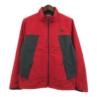 ザノースフェイス(THE NORTH FACE)のTHE NORTH FACE ノースフェイス ソフトシェル フリースジャケット アウトドア レッド (メンズ L) 中古 古着 Q6686(その他)