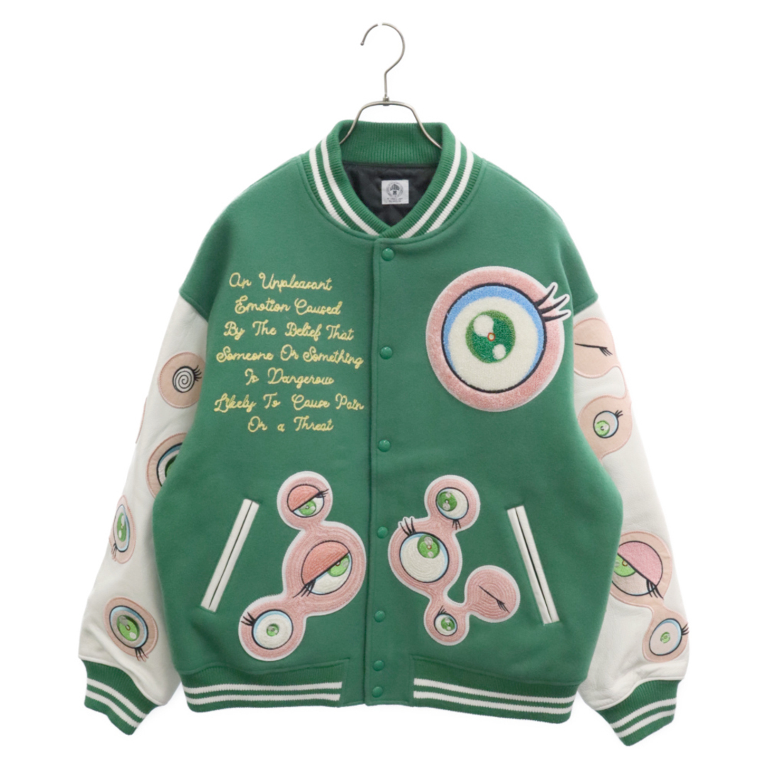 SAINT MICHAEL セントマイケル 21AW EYES STADIUM JACKET SM-A21-0000-073 めめめ スタジアムジャケット スタジャン グリーン メンズのジャケット/アウター(スタジャン)の商品写真