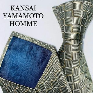 KANSAI YAMAMOTO シルクネクタイ　高級　チェック柄　絹100%(ネクタイ)