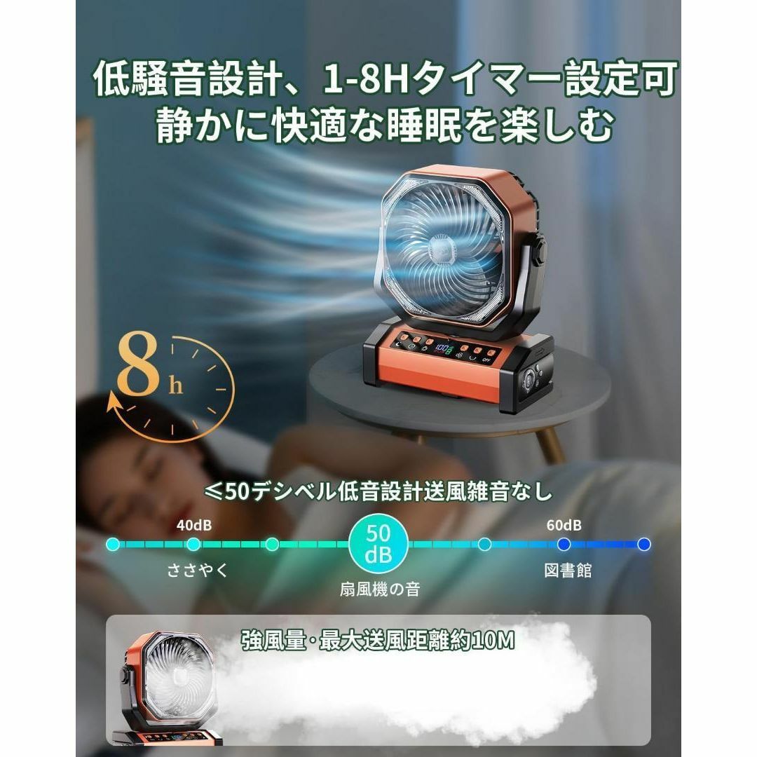 よく売れています✨キャンプ 扇風機 20000mAh 大容量バッテリー スマホ/家電/カメラの冷暖房/空調(扇風機)の商品写真