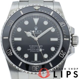 ROLEX - ロレックス サブマリーナ 鏡面バックル Submariner 114060(ﾗﾝﾀﾞﾑ) 箱 保証書 SS メンズ時計 ブラック 仕上げ済 美品 【中古】