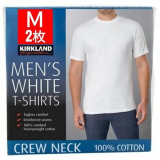 コストコ　カークランド　メンズ　ホワイトTシャツ Mサイズ　2枚(Tシャツ/カットソー(半袖/袖なし))