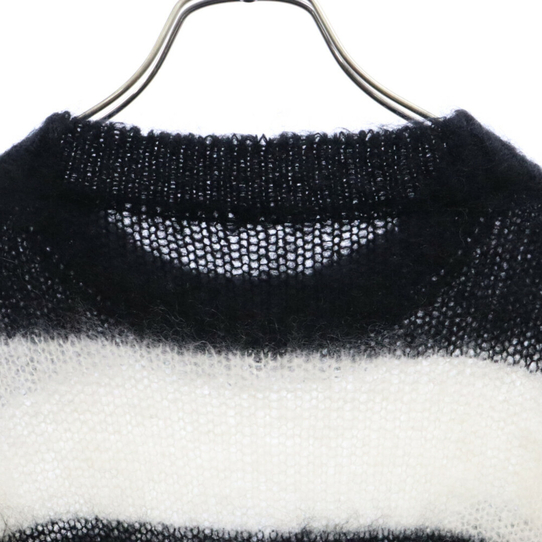 uniform experiment(ユニフォームエクスペリメント)のUNIFORM EXPERIMENT ユニフォームエクスペリメント 21AW MOHAIR BORDER CREWNECK KNIT モヘアボーダークルーネックニット セーター ブラック/ホワイト UE-212052 メンズのトップス(ニット/セーター)の商品写真