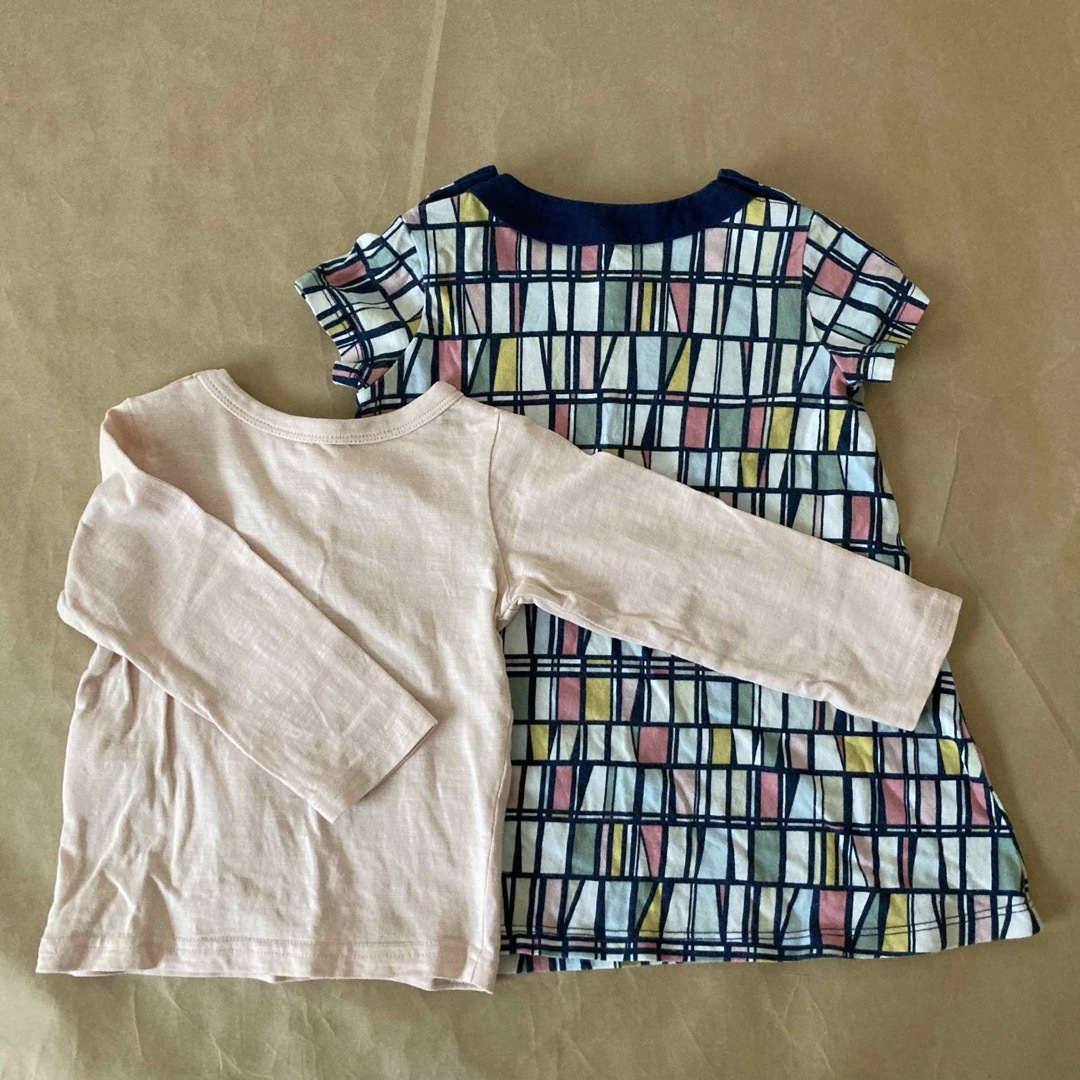 UNIQLO(ユニクロ)のユニクロフィンレイソン&エフオー　ワンピース&長袖Tシャツ　まとめ売り　80cm キッズ/ベビー/マタニティのベビー服(~85cm)(Ｔシャツ)の商品写真