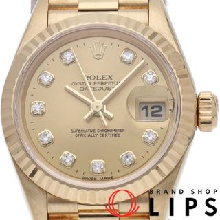 ロレックス(ROLEX)のロレックス デイトジャスト レディース時計 10Pダイヤ Datejust Ladies 69178G(W) K18YG レディース時計 シャンパンカラー 仕上げ済 1994年 美品 【中古】(腕時計)