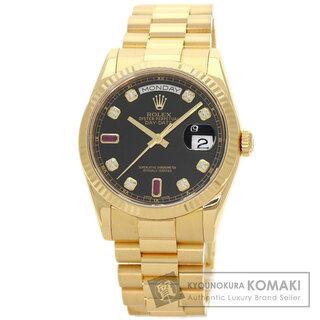 ロレックス(ROLEX)のROLEX 118238A デイデイト 8P ダイヤモンド 2P ルビー 腕時計 K18YG K18YG メンズ(腕時計(アナログ))