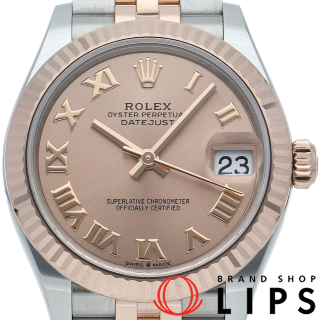 ROLEX(ロレックス)のロレックス デイトジャスト 31 ボーイズ時計 ジュビリー ロゼカラー Datejust 31 278271(ﾗﾝﾀﾞﾑ) 箱 保証書 K18PG/SS ユニセックス時計 ロゼカラー 美品 【中古】 レディースのファッション小物(腕時計)の商品写真