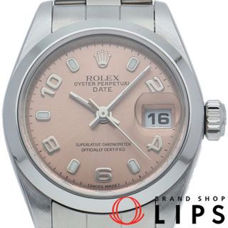 ROLEX - ロレックス オイスター パーペチュアル デイト レディース時計 Oyster Perpetual Date 79160(F) SS レディース時計 ピンク 仕上げ済 2004年 美品 【中古】