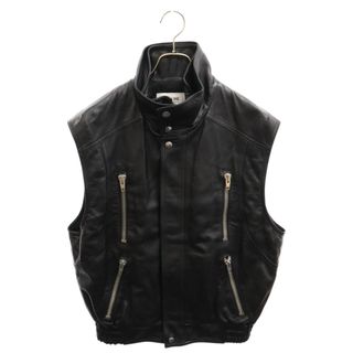 セリーヌ(celine)のCELINE セリーヌ 22AW SLEEVELESS JACKET IN SOFT LAMBSKIN 2EC49280D ソフトラムスキン ノースリーブ レザー ジャケット ブラック(フライトジャケット)