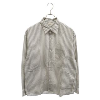 ULTERIOR アルテリア OVERLAID STRIPED SHIRT ストライプ長袖シャツ ベージュ/ブルー(シャツ)