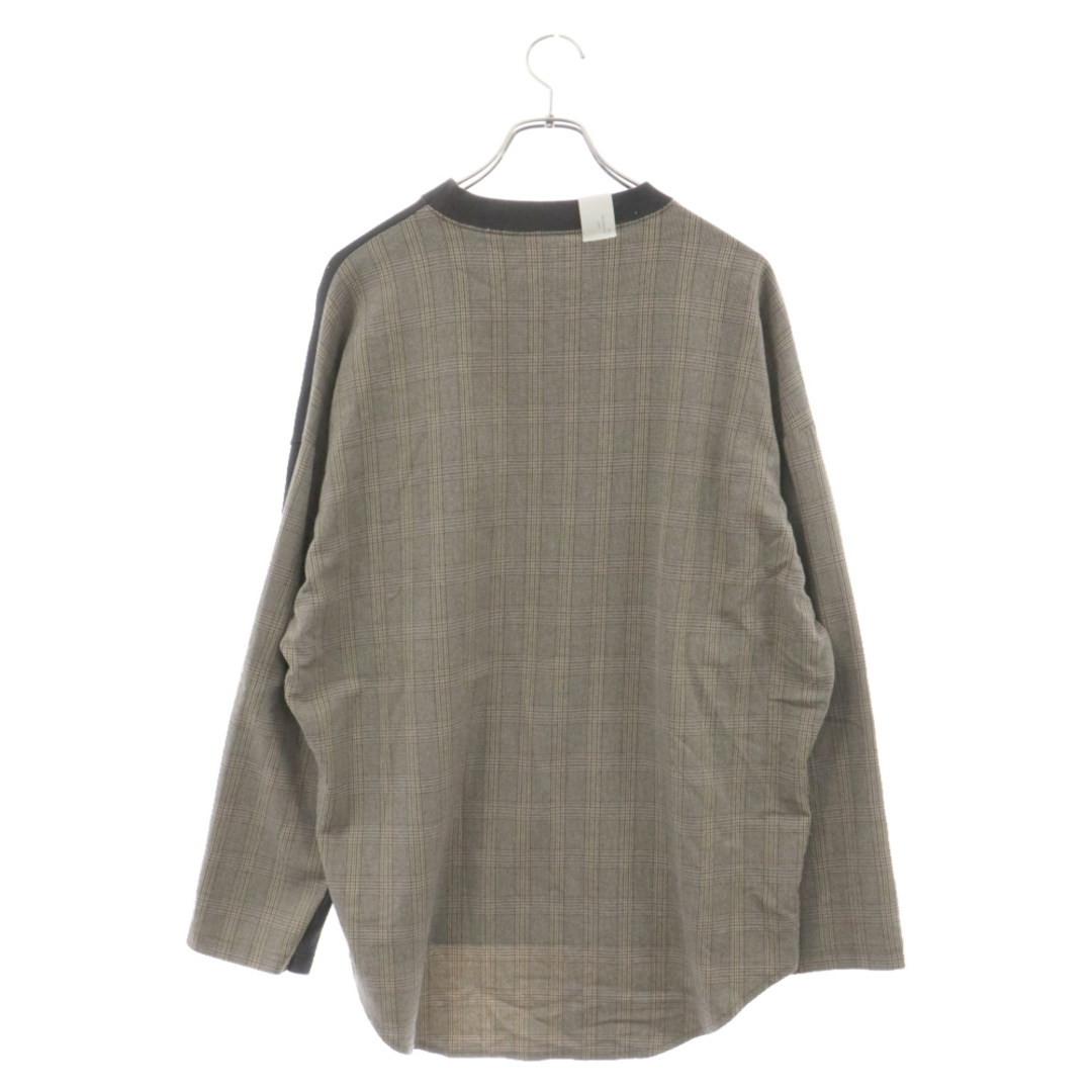 N.HOOLYWOOD(エヌハリウッド)のN.HOOLYWOOD エヌハリウッド LONG SLEEVE T-SHIRT バイカラー切替 ロングスリーブカットソー 長袖Tシャツ ブラウン/チェック 1202-CS14-032 メンズのトップス(Tシャツ/カットソー(七分/長袖))の商品写真