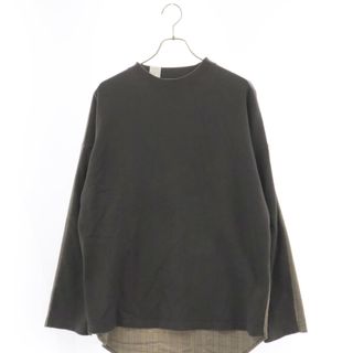 N.HOOLYWOOD - N.HOOLYWOOD エヌハリウッド LONG SLEEVE T-SHIRT バイカラー切替 ロングスリーブカットソー 長袖Tシャツ ブラウン/チェック 1202-CS14-032