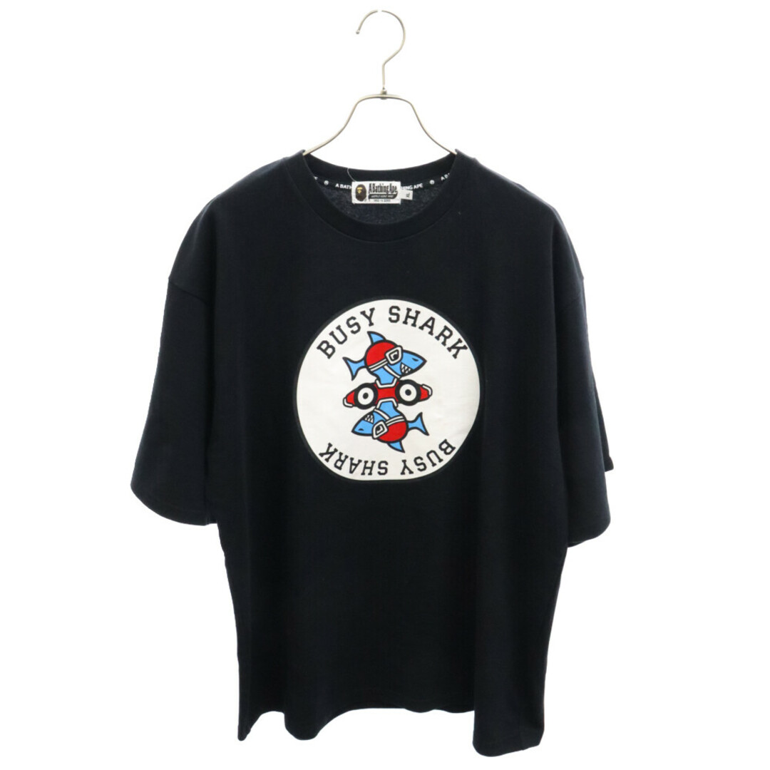 A BATHING APE(アベイシングエイプ)のA BATHING APE アベイシングエイプ BUSY SHARK シャーク 両面ビッグロゴプリント 半袖Tシャツ ブラック 001CSI301008M メンズのトップス(Tシャツ/カットソー(半袖/袖なし))の商品写真