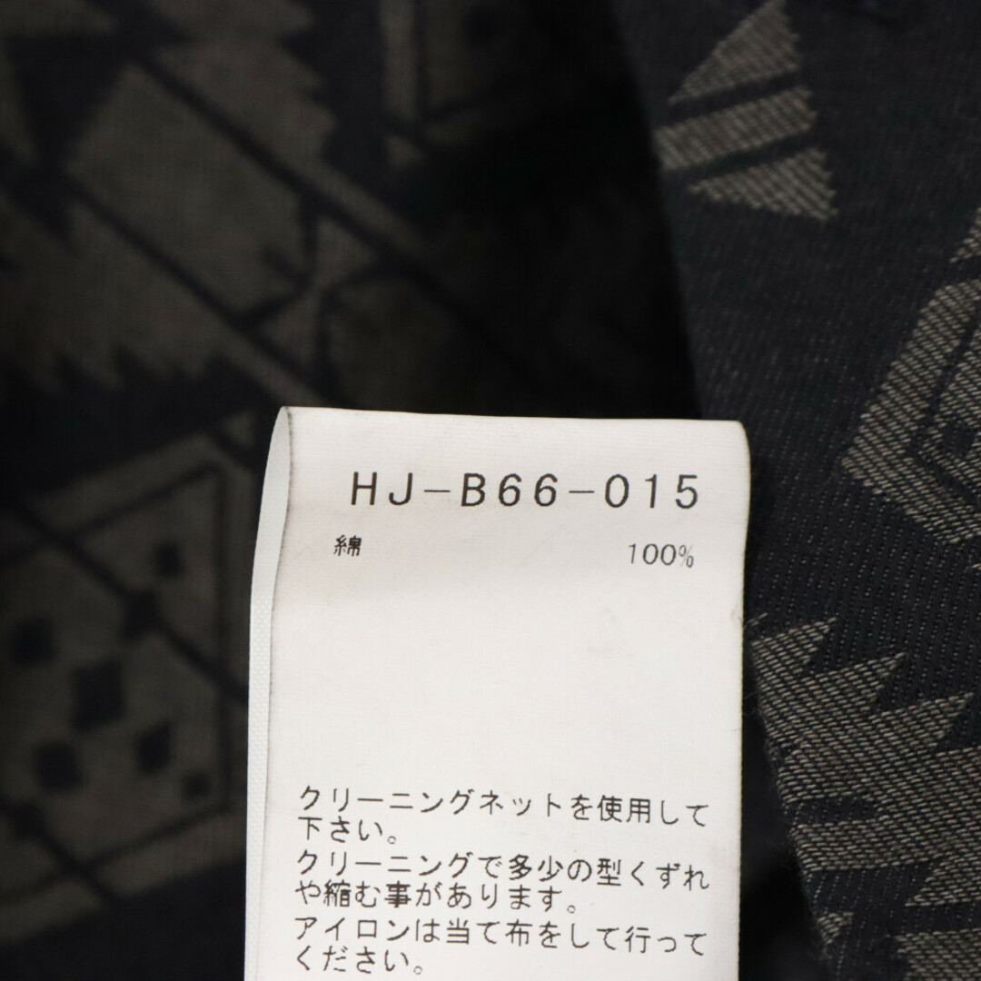 Yohji Yamamoto(ヨウジヤマモト)のYohji Yamamoto POUR HOMME ヨウジヤマモト プールオム 23AW LOOK4.20 レフト2レイヤーパターンガウンブラウス HJ-B66-015 ネイビー メンズのトップス(シャツ)の商品写真