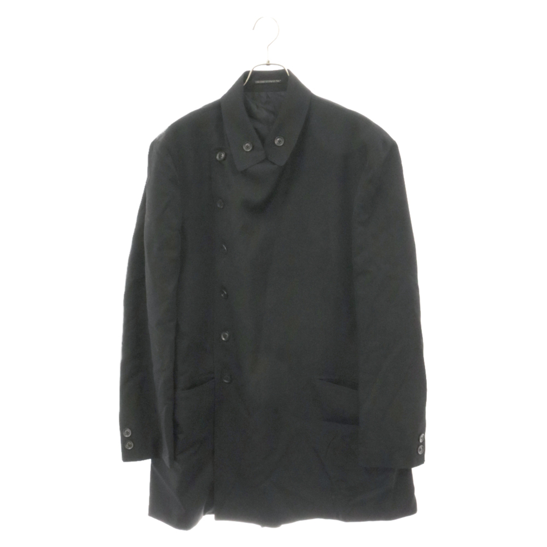 Yohji Yamamoto(ヨウジヤマモト)のYohji Yamamoto POUR HOMME ヨウジヤマモト プールオム 18AW Double Jacket Wrinkled Gabardine ギャバダブルジャケット ブラック HV-J12-100 メンズのジャケット/アウター(テーラードジャケット)の商品写真