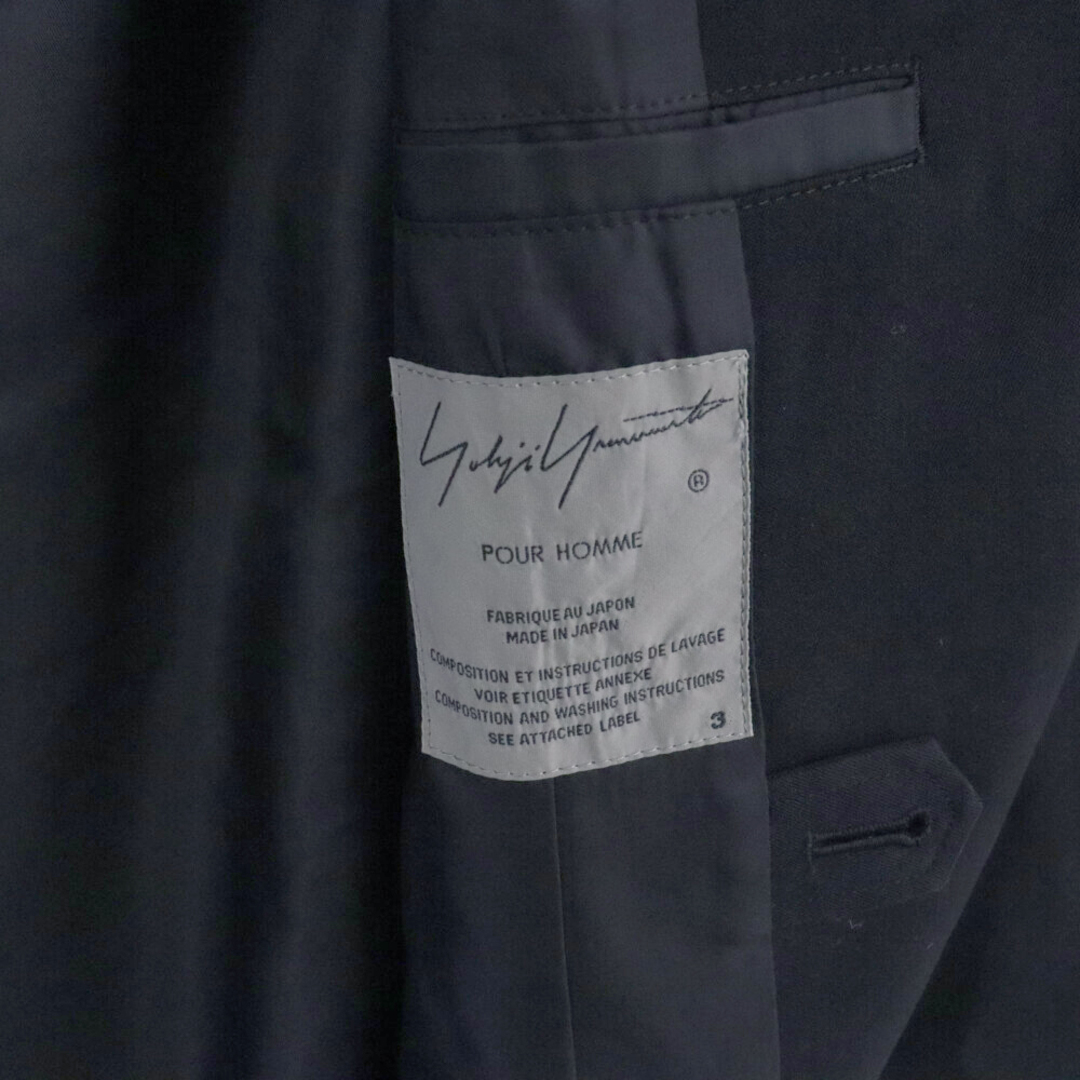 Yohji Yamamoto(ヨウジヤマモト)のYohji Yamamoto POUR HOMME ヨウジヤマモト プールオム 18AW Double Jacket Wrinkled Gabardine ギャバダブルジャケット ブラック HV-J12-100 メンズのジャケット/アウター(テーラードジャケット)の商品写真