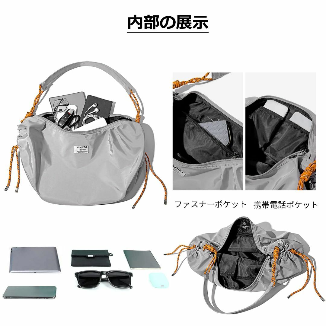 【色: グレー】[FANDARE] ショルダーバッグ 大容量 A4 斜め掛けバッ メンズのバッグ(その他)の商品写真