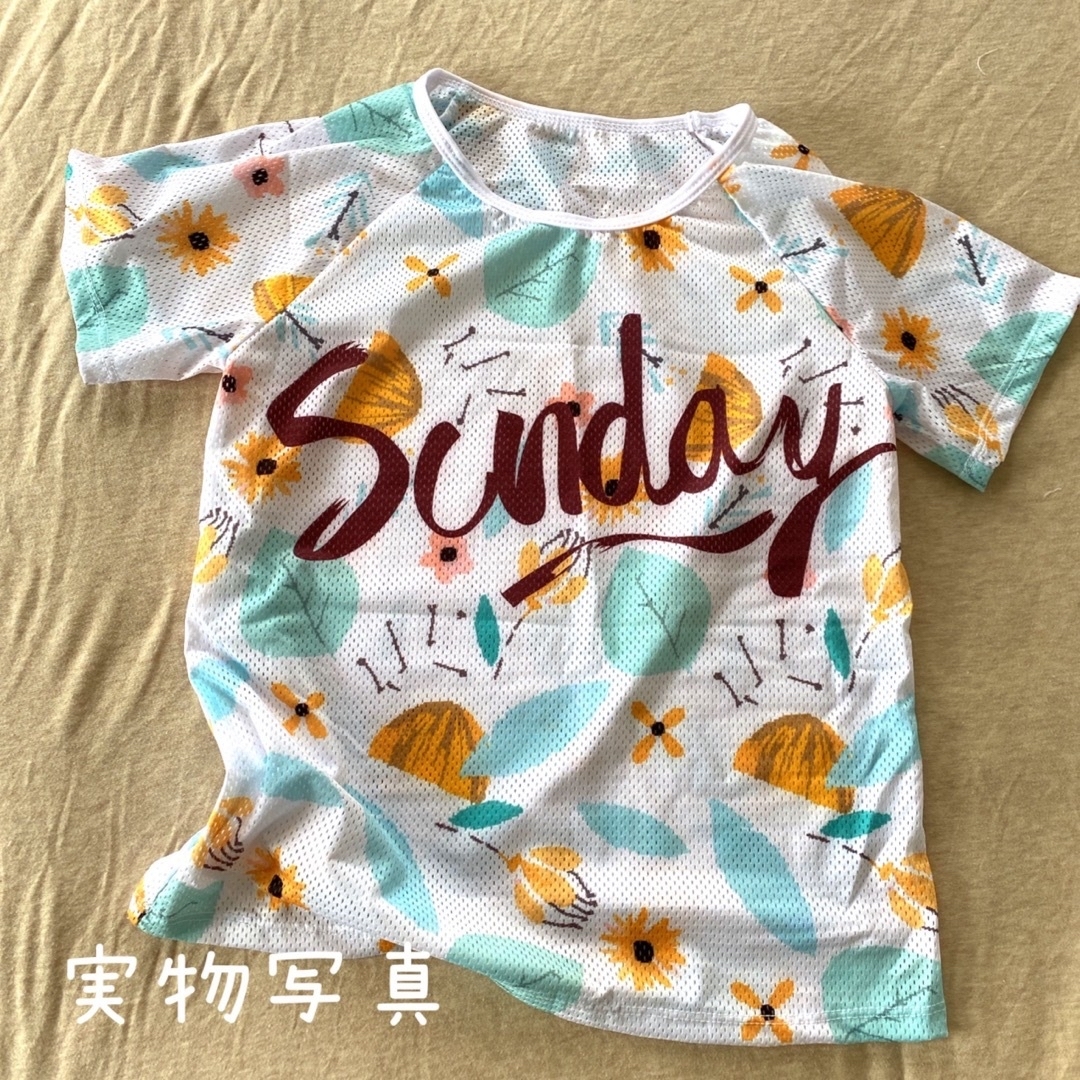 ✿ 水着 ✿ 120～130 メッシュTシャツ付き 白 セパレート 3点セット キッズ/ベビー/マタニティのキッズ服女の子用(90cm~)(水着)の商品写真