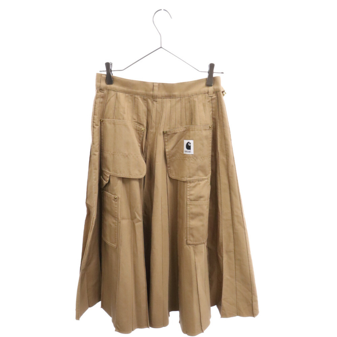sacai(サカイ)のSacai サカイ 23AW×Carhartt Pleated Skirt カーハート プリーツロングスカート ベージュ レディース 23‐06744 レディースのスカート(ロングスカート)の商品写真