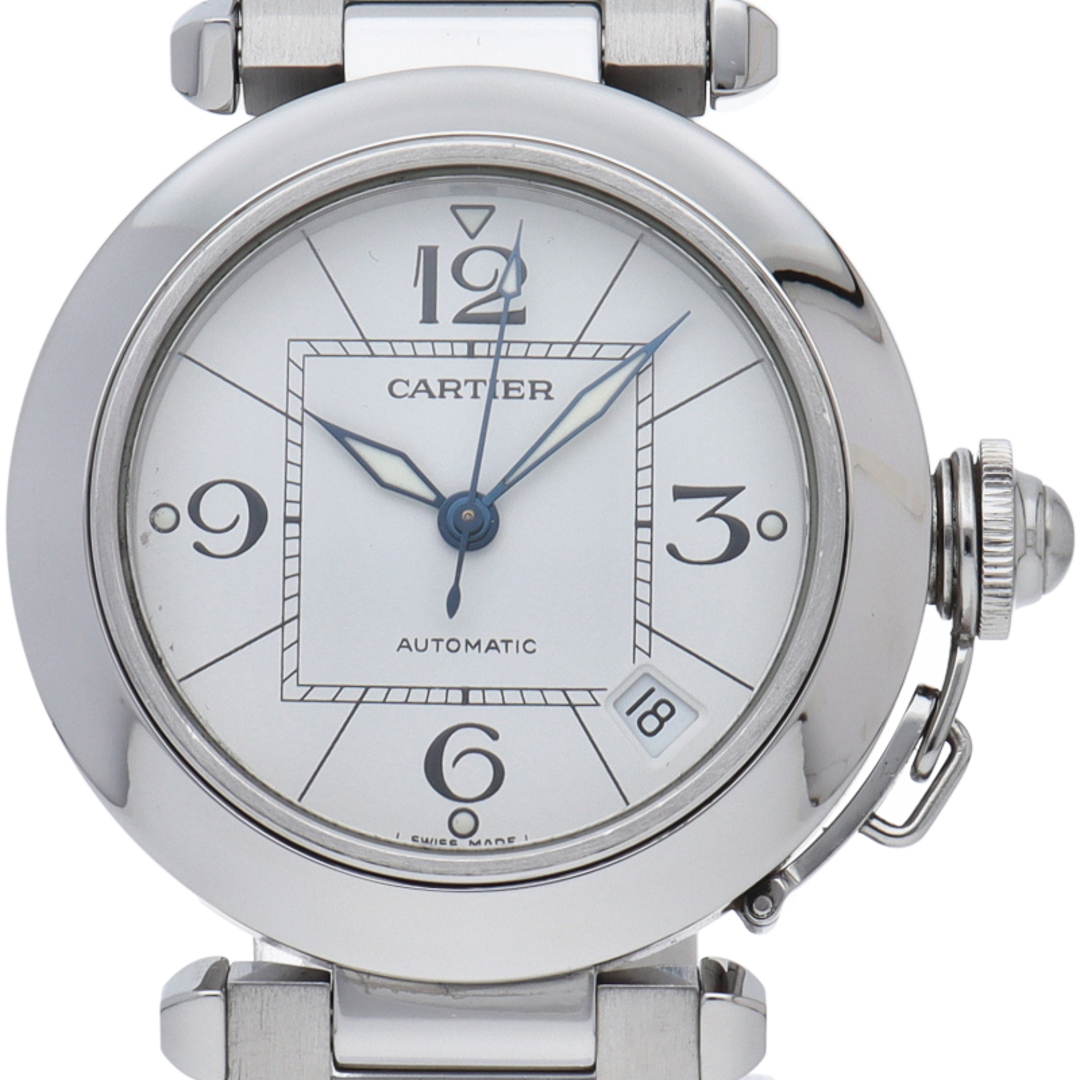 Cartier(カルティエ)のカルティエ パシャ C ウォッチ 35mm Pasha C Date W31074M7 保証書 SS ユニセックス時計 ホワイト 仕上げ済 美品 【中古】 レディースのファッション小物(腕時計)の商品写真