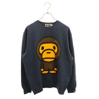 A BATHING APE - A BATHING APE アベイシングエイプ BABY MILO フロントクルーネックスウェット ネイビー 002SW9701016