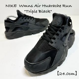 ナイキ(NIKE)の美品★ナイキ★AirHuarache/エアハラチ★634835★ブラック黒★24(スニーカー)