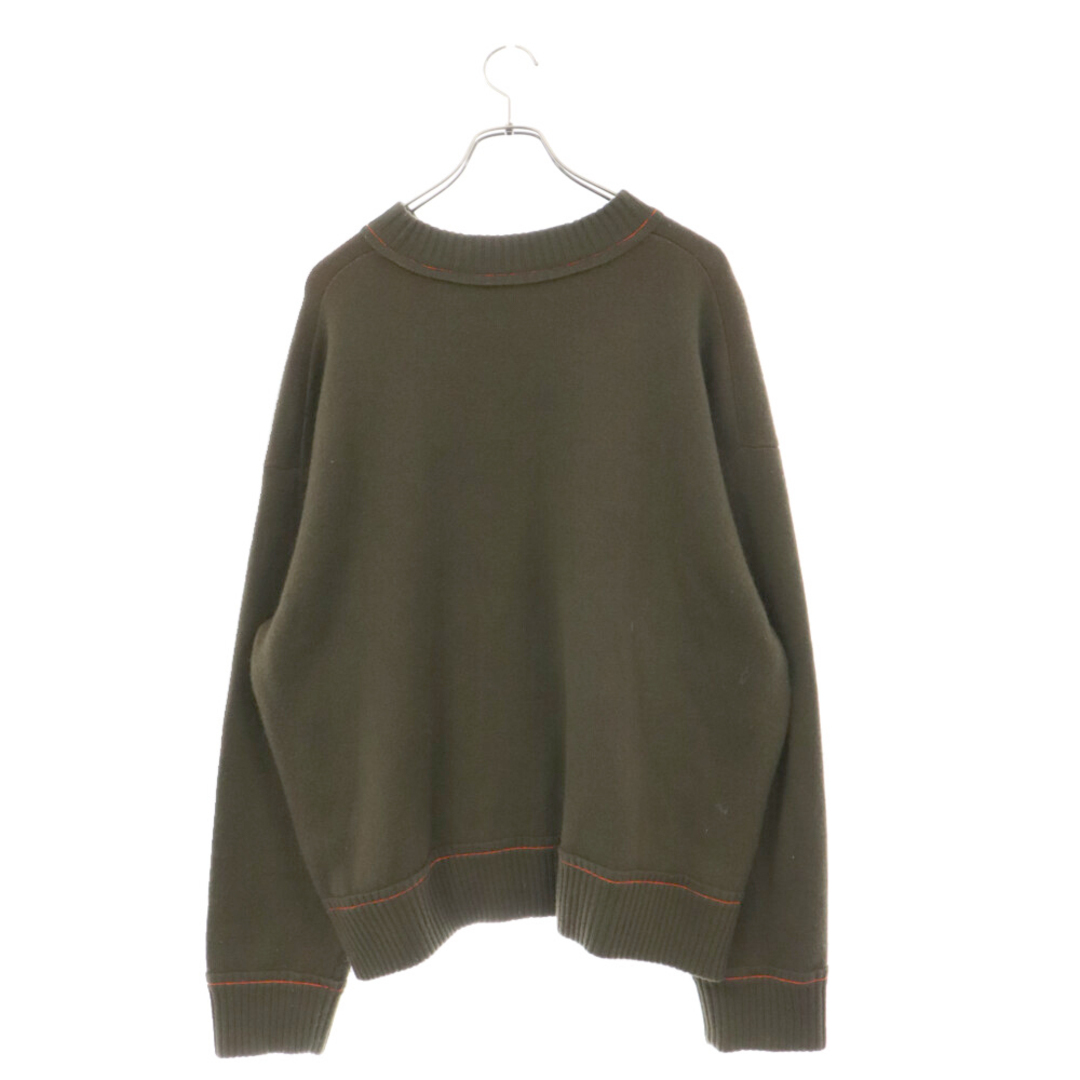 sacai(サカイ)のSacai サカイ Cashmere Knit Pullover 22-02860M Sロゴプレート カシミアニットプルオーバー カーキ/オレンジ メンズのトップス(ニット/セーター)の商品写真