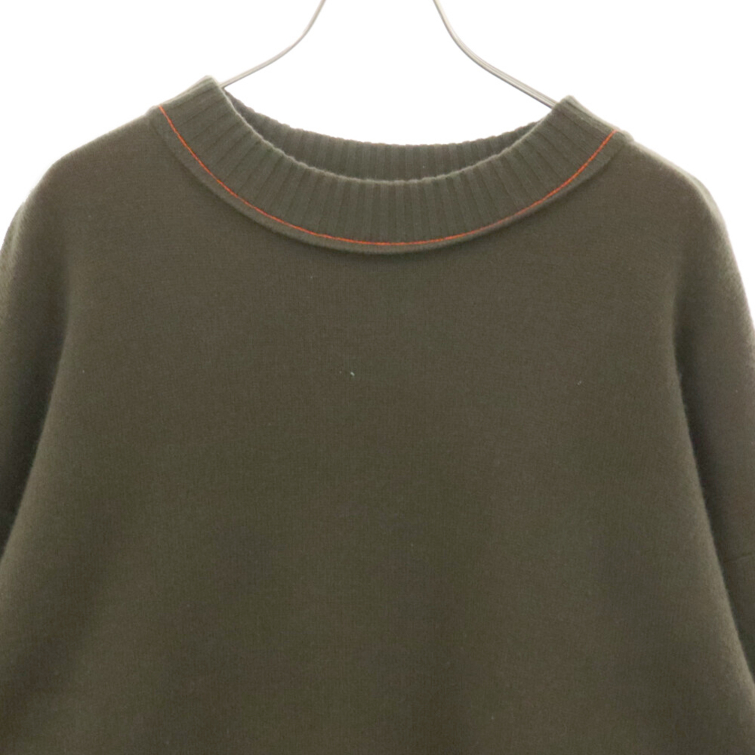 sacai(サカイ)のSacai サカイ Cashmere Knit Pullover 22-02860M Sロゴプレート カシミアニットプルオーバー カーキ/オレンジ メンズのトップス(ニット/セーター)の商品写真