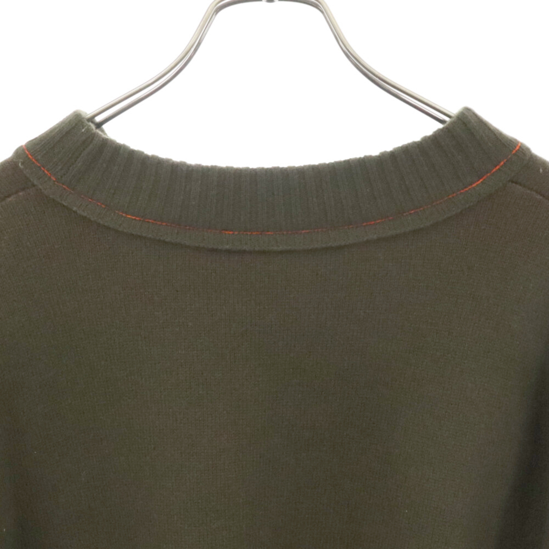sacai(サカイ)のSacai サカイ Cashmere Knit Pullover 22-02860M Sロゴプレート カシミアニットプルオーバー カーキ/オレンジ メンズのトップス(ニット/セーター)の商品写真