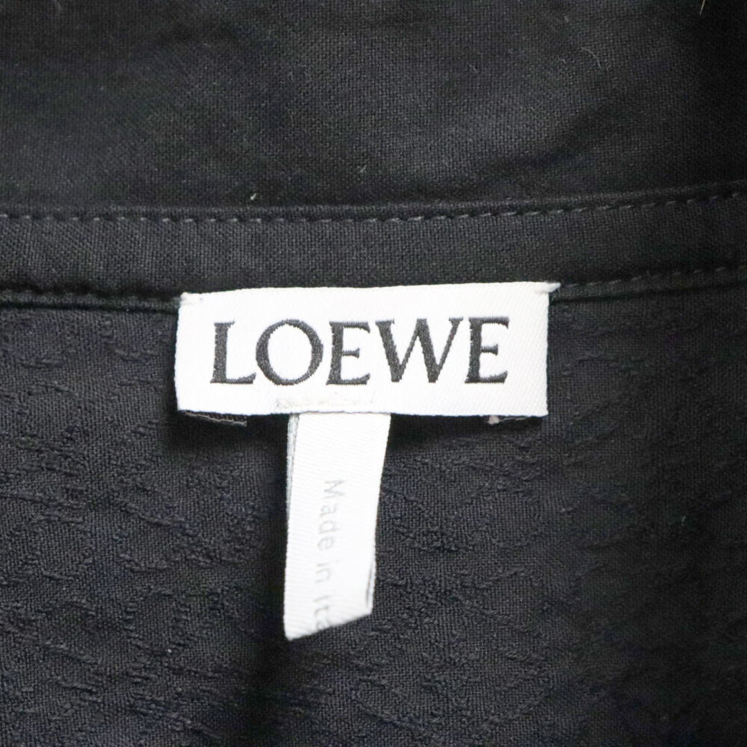 LOEWE(ロエベ)のLOEWE ロエベ フーデッド オーバーシャツ アナグラムフード付き長袖シャツ ブラック H526Y05WBB メンズのトップス(シャツ)の商品写真