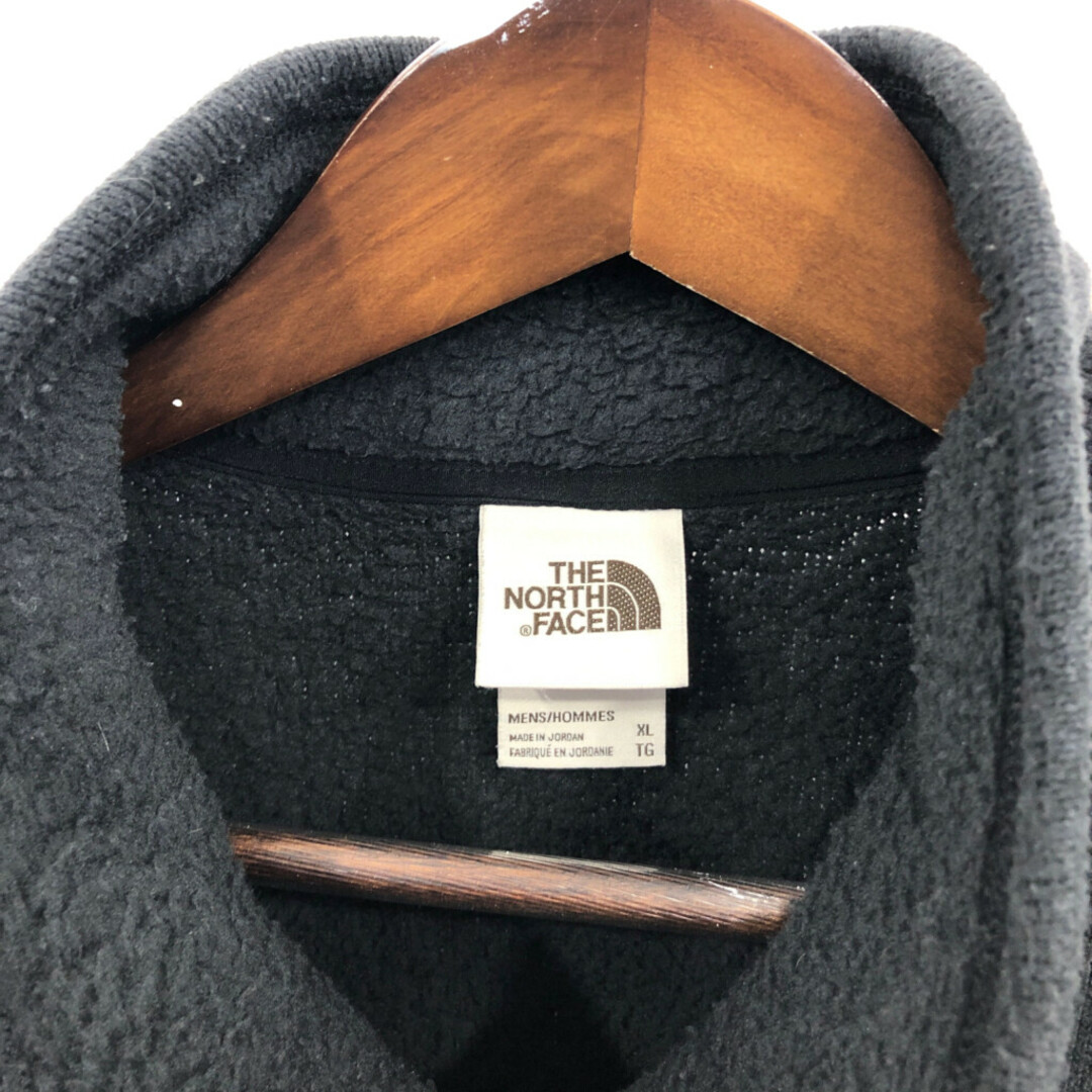 THE NORTH FACE(ザノースフェイス)のTHE NORTH FACE ノースフェイス フリースジャケット アウトドア ロゴ ブラック (メンズ XL) 中古 古着 Q6691 メンズのジャケット/アウター(その他)の商品写真