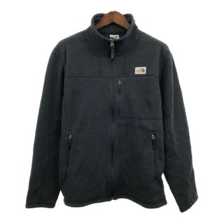 ザノースフェイス(THE NORTH FACE)のTHE NORTH FACE ノースフェイス フリースジャケット アウトドア ロゴ ブラック (メンズ XL) 中古 古着 Q6691(その他)