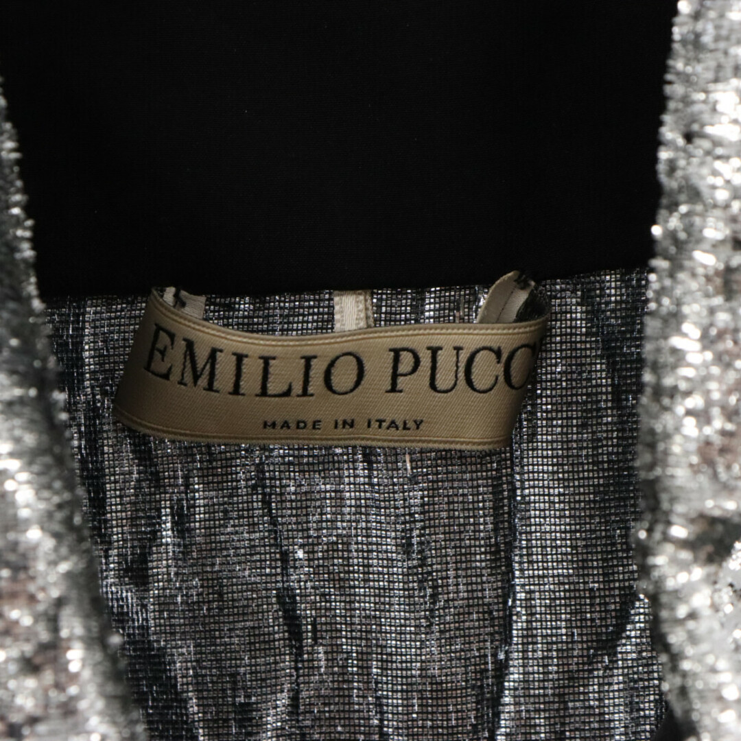 EMILIO PUCCI(エミリオプッチ)のEMILIO PUCCI エミリオプッチ シルク混 ハーフジップジャケット ジルバー 67RN16 メンズのジャケット/アウター(フライトジャケット)の商品写真