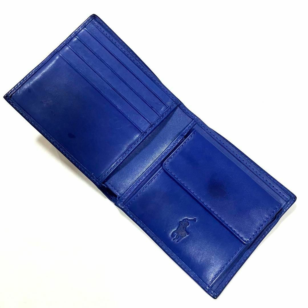 POLO RALPH LAUREN(ポロラルフローレン)のポロラルフローレン　ポニー　バイフォールドウォレット　ブルー　ロゴ　二つ折り財布 メンズのファッション小物(折り財布)の商品写真