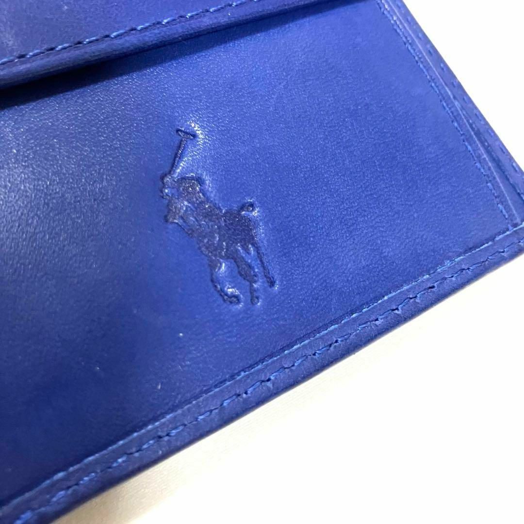 POLO RALPH LAUREN(ポロラルフローレン)のポロラルフローレン　ポニー　バイフォールドウォレット　ブルー　ロゴ　二つ折り財布 メンズのファッション小物(折り財布)の商品写真