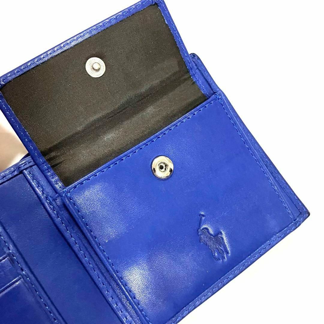 POLO RALPH LAUREN(ポロラルフローレン)のポロラルフローレン　ポニー　バイフォールドウォレット　ブルー　ロゴ　二つ折り財布 メンズのファッション小物(折り財布)の商品写真
