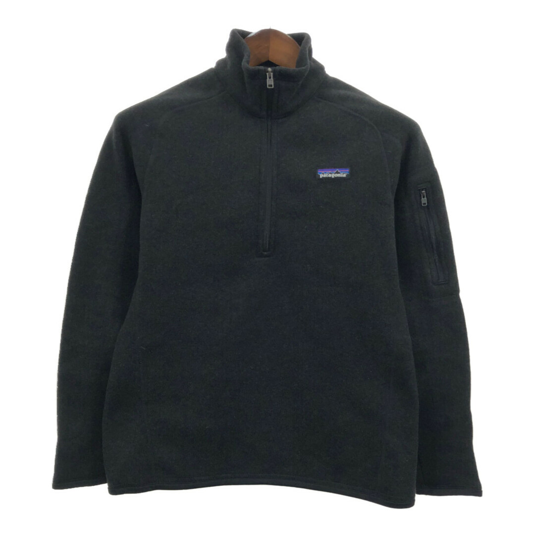 patagonia(パタゴニア)のpatagonia パタゴニア ハーフジップ ベターセーター フリースジャケット ブラック (メンズ M) 中古 古着 Q6693 メンズのジャケット/アウター(その他)の商品写真