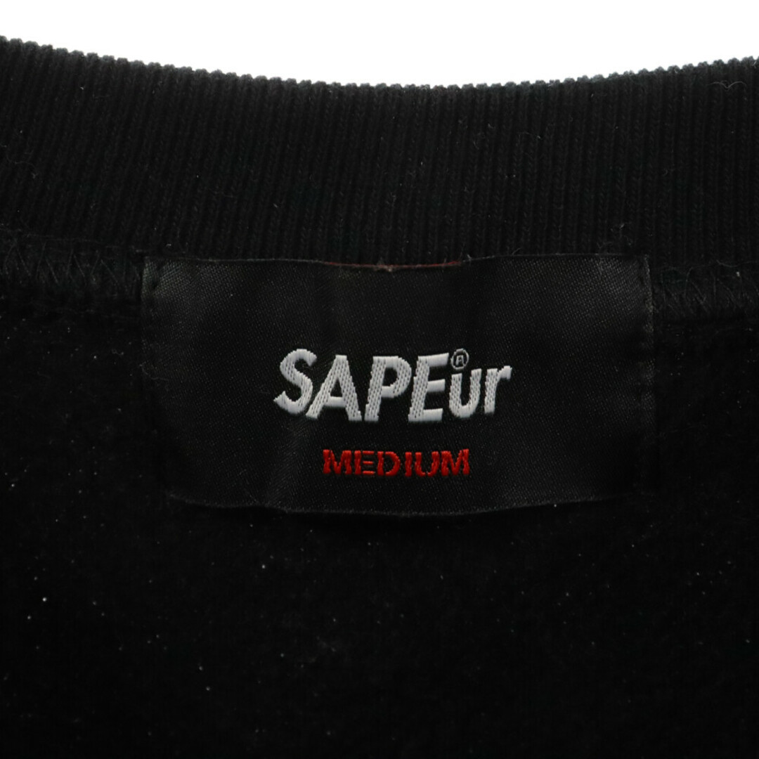 SAPEur サプール RED LEOPARD HEAD CREWNECK SWEAT レッドレオパードヘッド クルーネック長袖スウェットトレーナー ブラック/レッド メンズのトップス(スウェット)の商品写真
