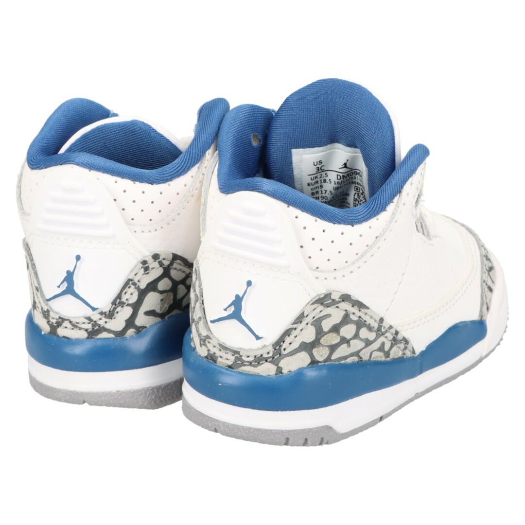 NIKE(ナイキ)のNIKE ナイキ TD AIR JORDAN 3 RETRO TRUE BLUE AND COPPER DM0968-148 エアジョーダン3 レトロ トゥルー ブルー アンド コッパー キッズ ハイカットスニーカー US9C/9cm キッズ/ベビー/マタニティのキッズ靴/シューズ(15cm~)(スニーカー)の商品写真