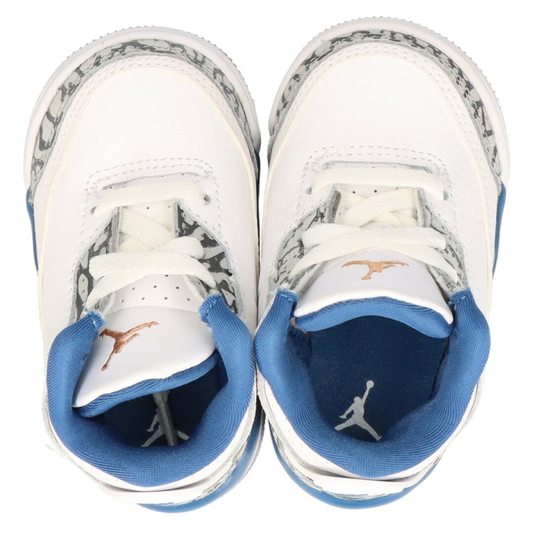 NIKE(ナイキ)のNIKE ナイキ TD AIR JORDAN 3 RETRO TRUE BLUE AND COPPER DM0968-148 エアジョーダン3 レトロ トゥルー ブルー アンド コッパー キッズ ハイカットスニーカー US9C/9cm キッズ/ベビー/マタニティのキッズ靴/シューズ(15cm~)(スニーカー)の商品写真