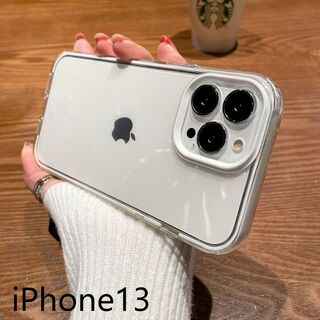 iphone13ケース　ホワイト 耐衝撃827(iPhoneケース)