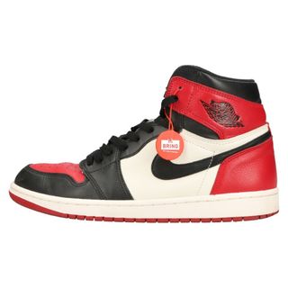 ナイキ(NIKE)のNIKE ナイキ AIR JORDAN 1 RETRO HIGH OG BRED TOE 555088-610 エアジョーダン1 ブレッドトゥ ハイカットスニーカー レッド/ブラック US10.5/28.5cm(スニーカー)