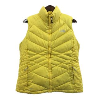 ザノースフェイス(THE NORTH FACE)のTHE NORTH FACE ノースフェイス キルティング ダウン ベスト アウトドア 防寒 ロゴ イエロー (メンズ XL) 中古 古着 Q6694(ベスト)