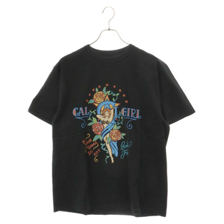 CALEE キャリー Binder neck syndicate retro girl vintage t-shirt CL-23SS004NT ロゴプリント半袖Tシャツ