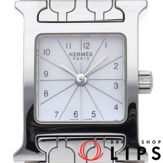 エルメス(Hermes)のエルメス Hウォッチ ミニ レディース時計 シェル H Watch HH1.110 箱 保証書 SS レディース時計 ホワイトシェル 仕上げ済 美品 【中古】(腕時計)