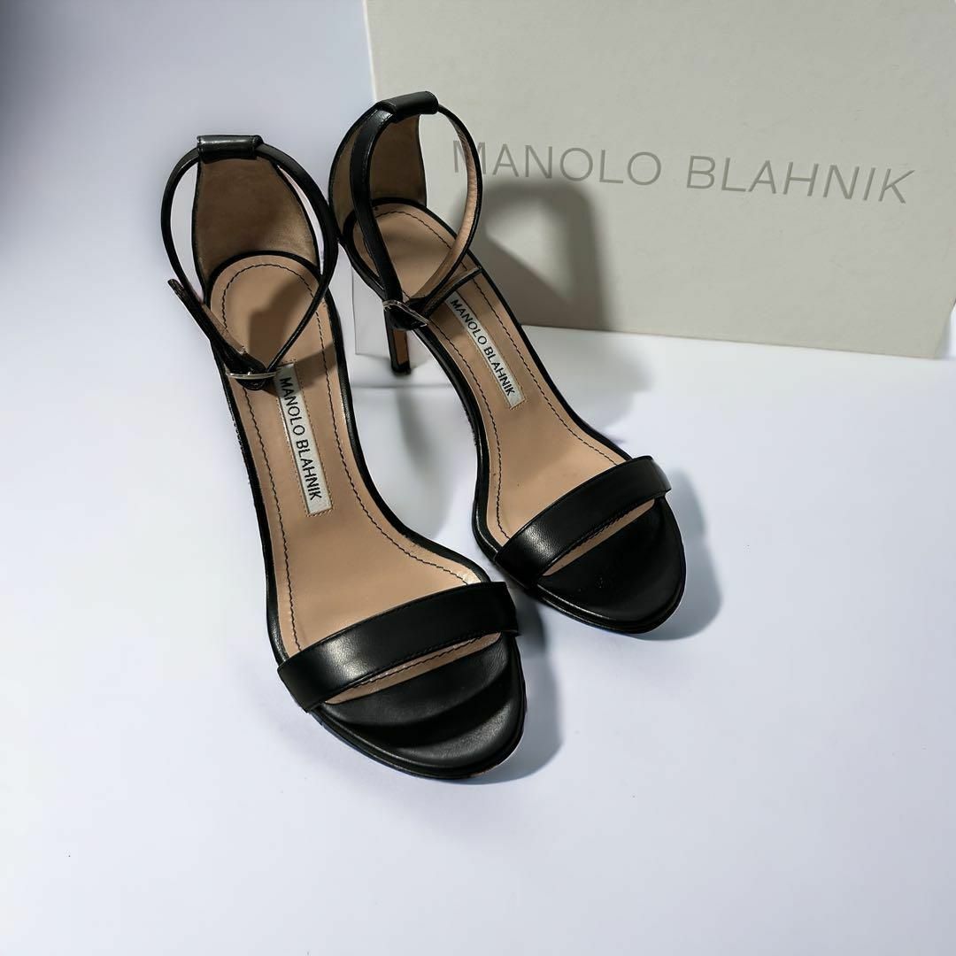 MANOLO BLAHNIK(マノロブラニク)の美品✨マノロブラニク レザー ストラップ サンダル Chaos レディースの靴/シューズ(ハイヒール/パンプス)の商品写真